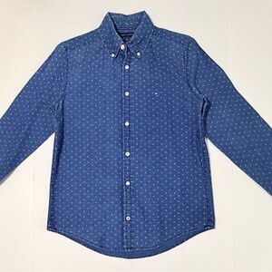 Tommy Hilfiger Navy Patterned Button-Down Shirt